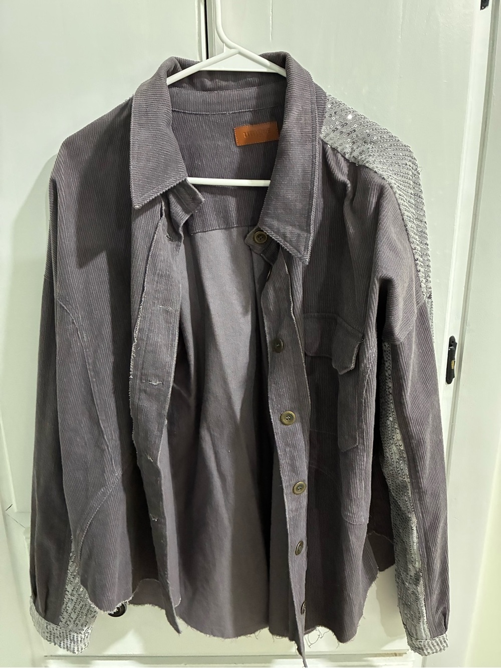 NWOT Umgee Gray Corduroy Button-Up Shacket